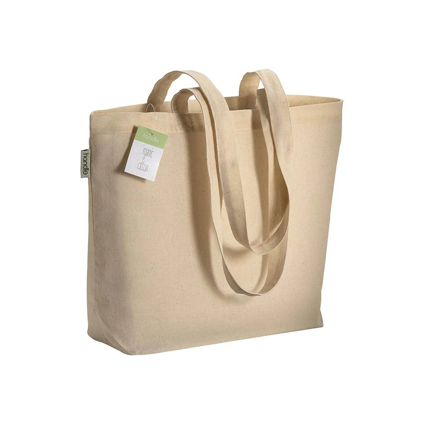 Shopper in cotone biologico con manici lunghi e soffietto alla base - JESOLO