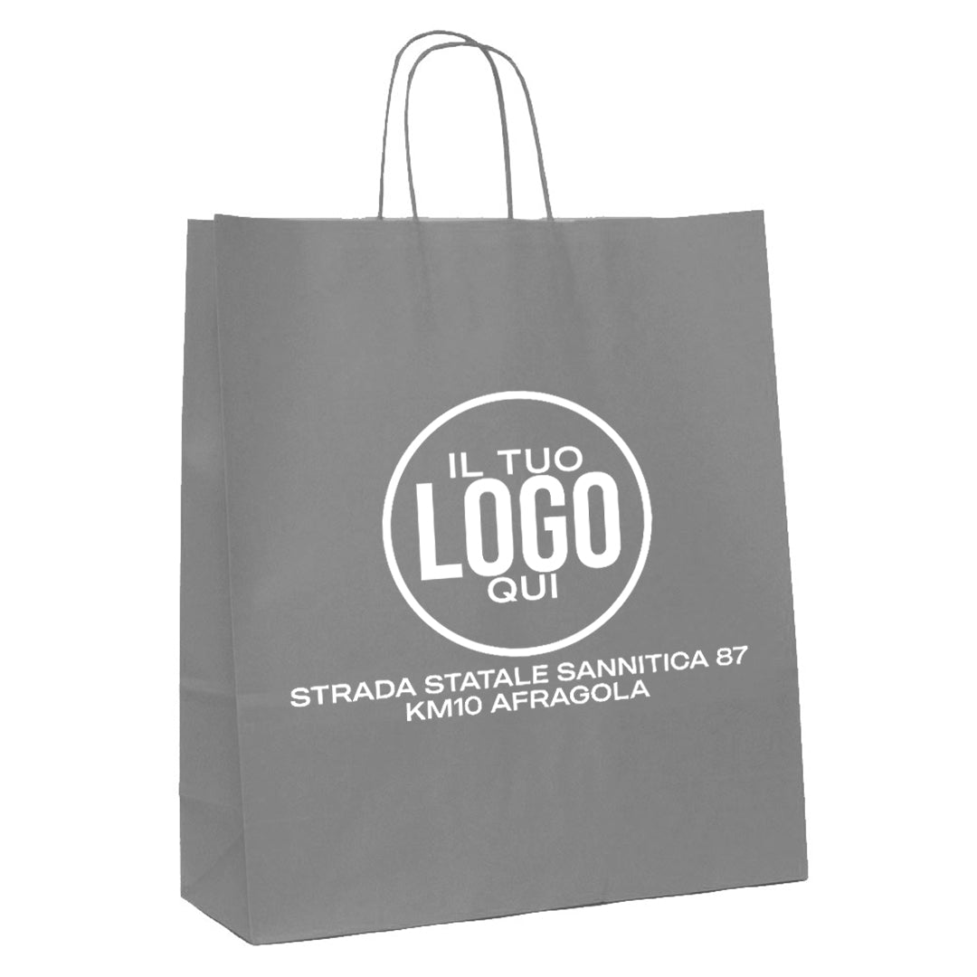 Shopper In Carta Kraft e Manico Cordino ritorto - PASTELLO