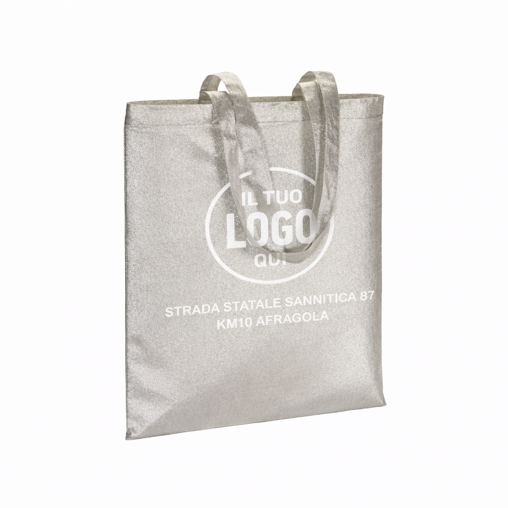 Shopper in policotone brillante 90 g/m2, manici lunghi - CASERTA