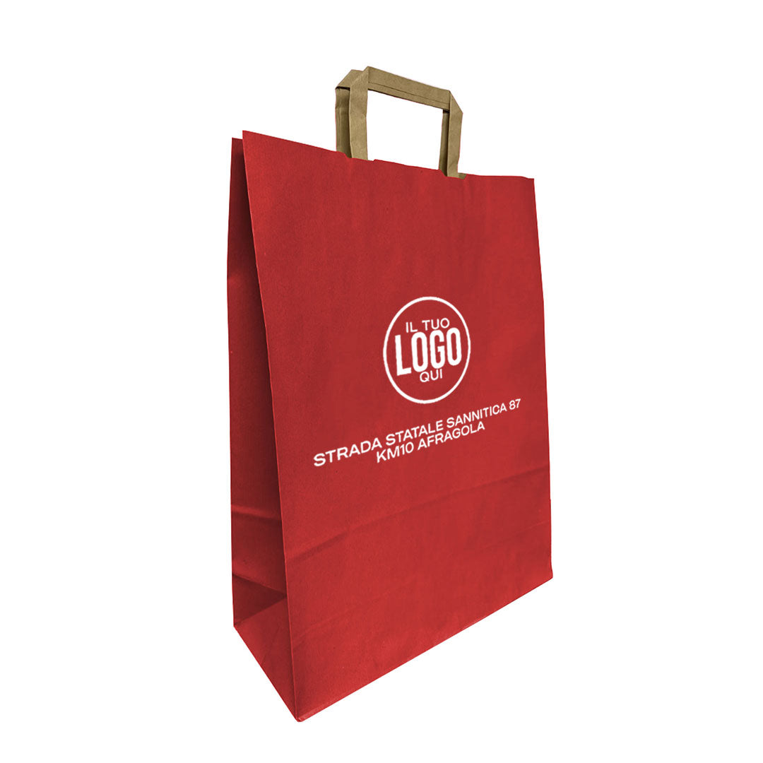 Shopper In Carta Sealing Millerighe con fondo colorato e Manico Piattina  – KOLOR