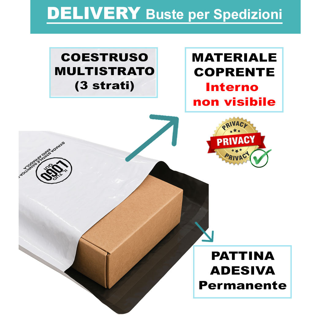 Buste Sacchetti da spedizione con Pattina Adesiva permanente – DELIVERY –