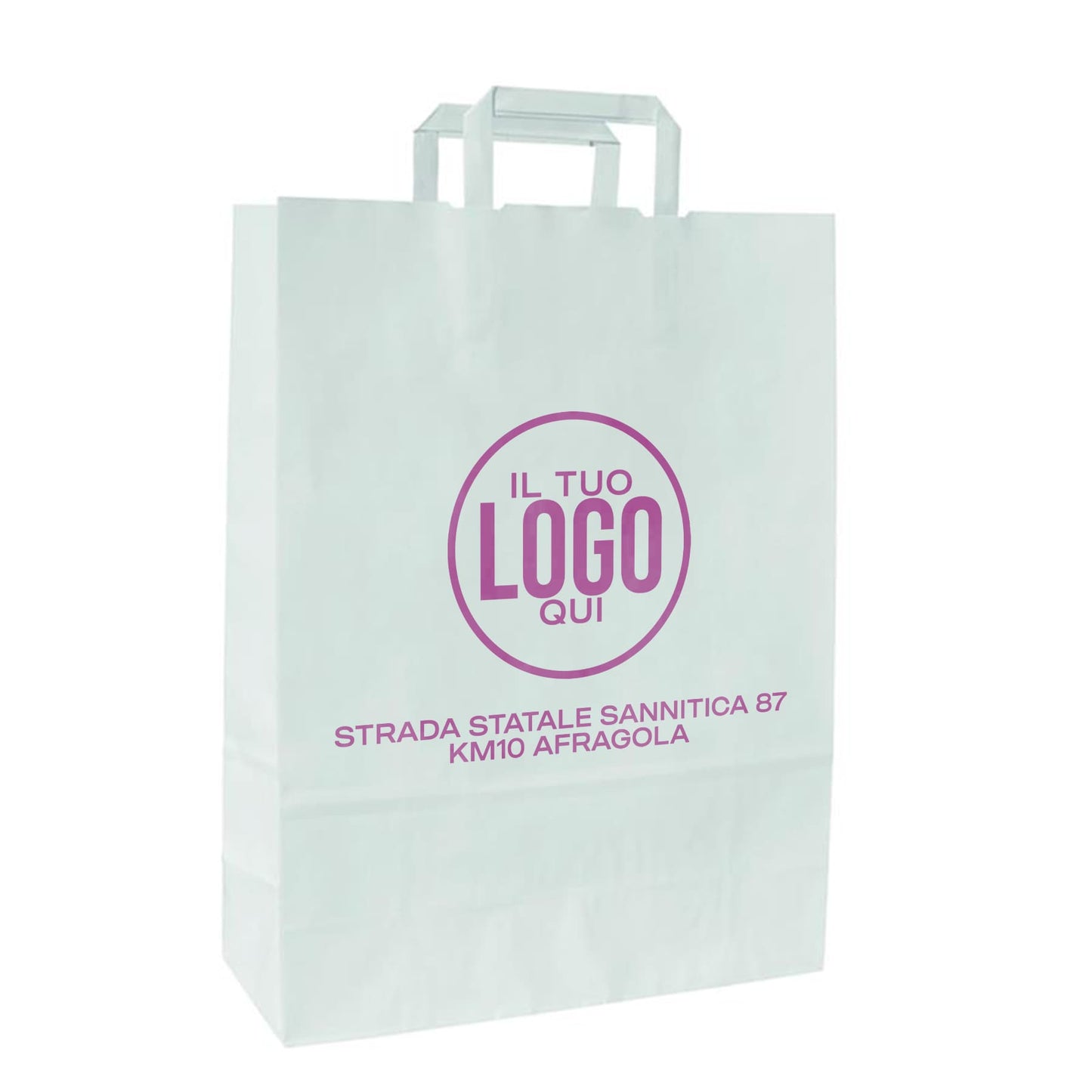 Shopper In Carta Kraft Manico Piattina in tinta e taglio vivo - RAINBOW 2