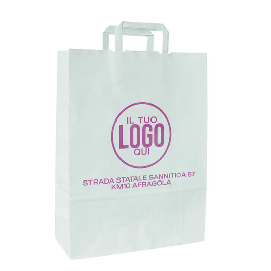 Shopper In Carta Kraft Manico Piattina in tinta e taglio vivo - RAINBOW 2
