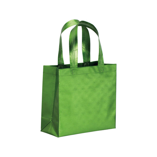 Mini shopper in TNT laminato metallizzata, manici corti e soffietto 120GR - Stelvio