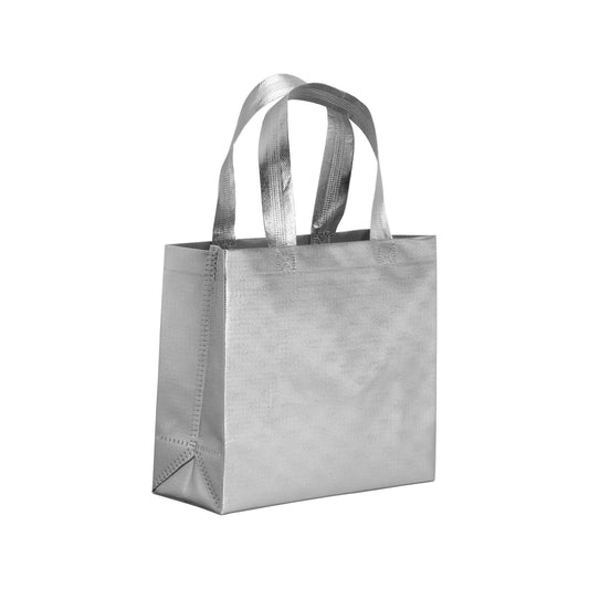 Mini shopper in TNT laminato metallizzata, manici corti e soffietto 120GR - Stelvio