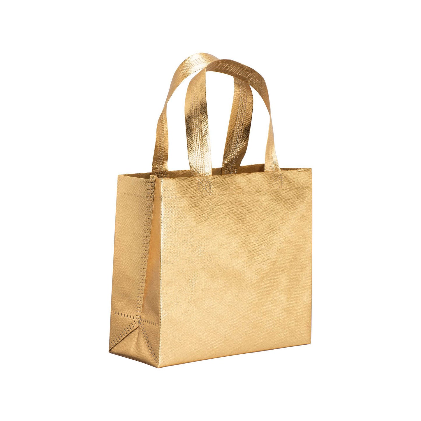 Mini shopper in TNT laminato metallizzata, manici corti e soffietto 120GR - Stelvio