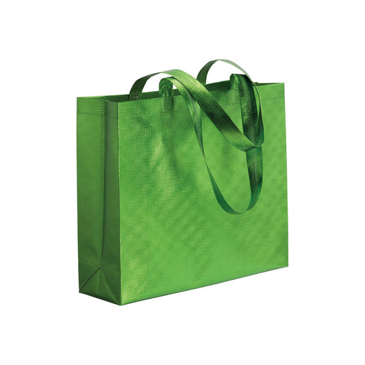 Shopper in TNT laminato metallizzata, manici lunghi e soffietto - TONALE