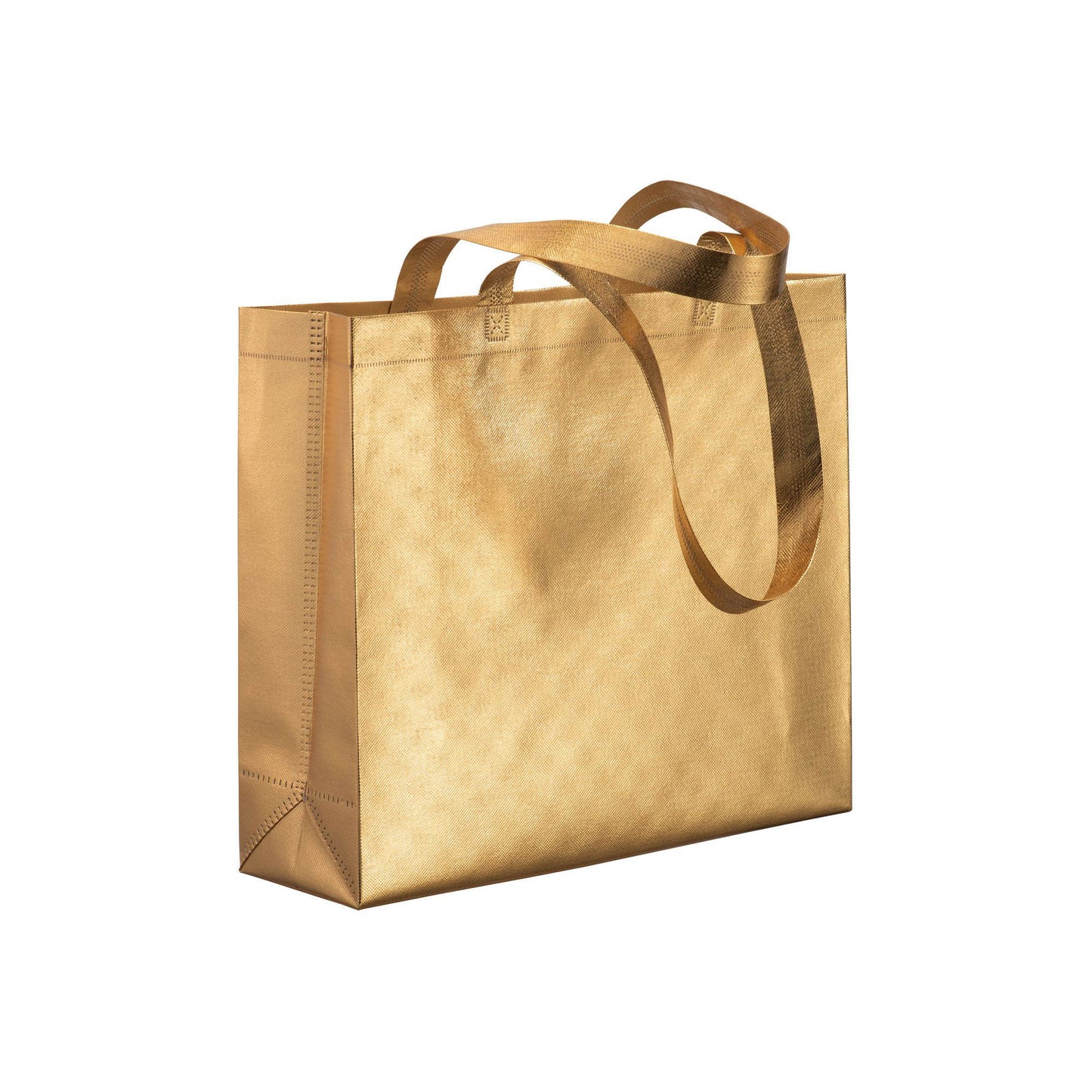 Shopper in TNT laminato metallizzata, manici lunghi e soffietto - TONALE