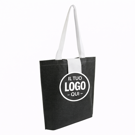 Shopper ripiegabile in TNT 80 g/m2 termosaldato, manici corti - CANAZEI