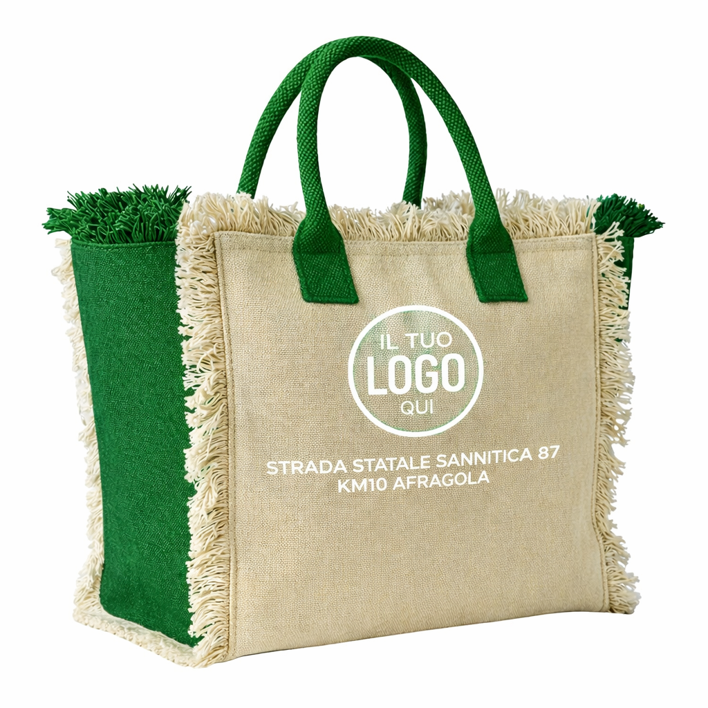 Maxi borsa in cotone da 450 g/m2. Dotata di chiusura a zip, tasca interna, soffietto e manici corti per un comodo trasporto a mano - SCALEA