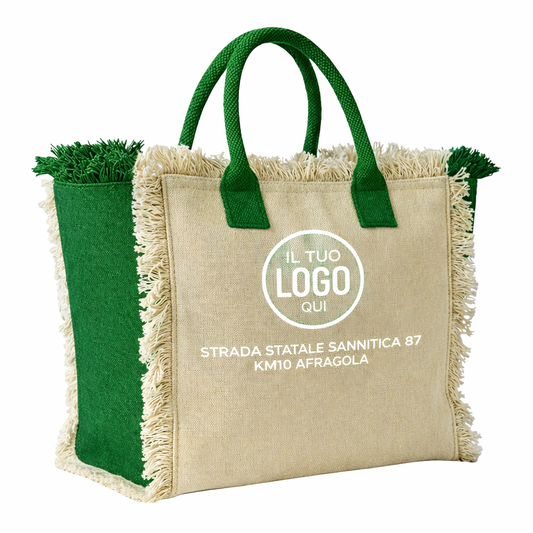 Maxi borsa in cotone da 450 g/m2. Dotata di chiusura a zip, tasca interna, soffietto e manici corti per un comodo trasporto a mano - SCALEA