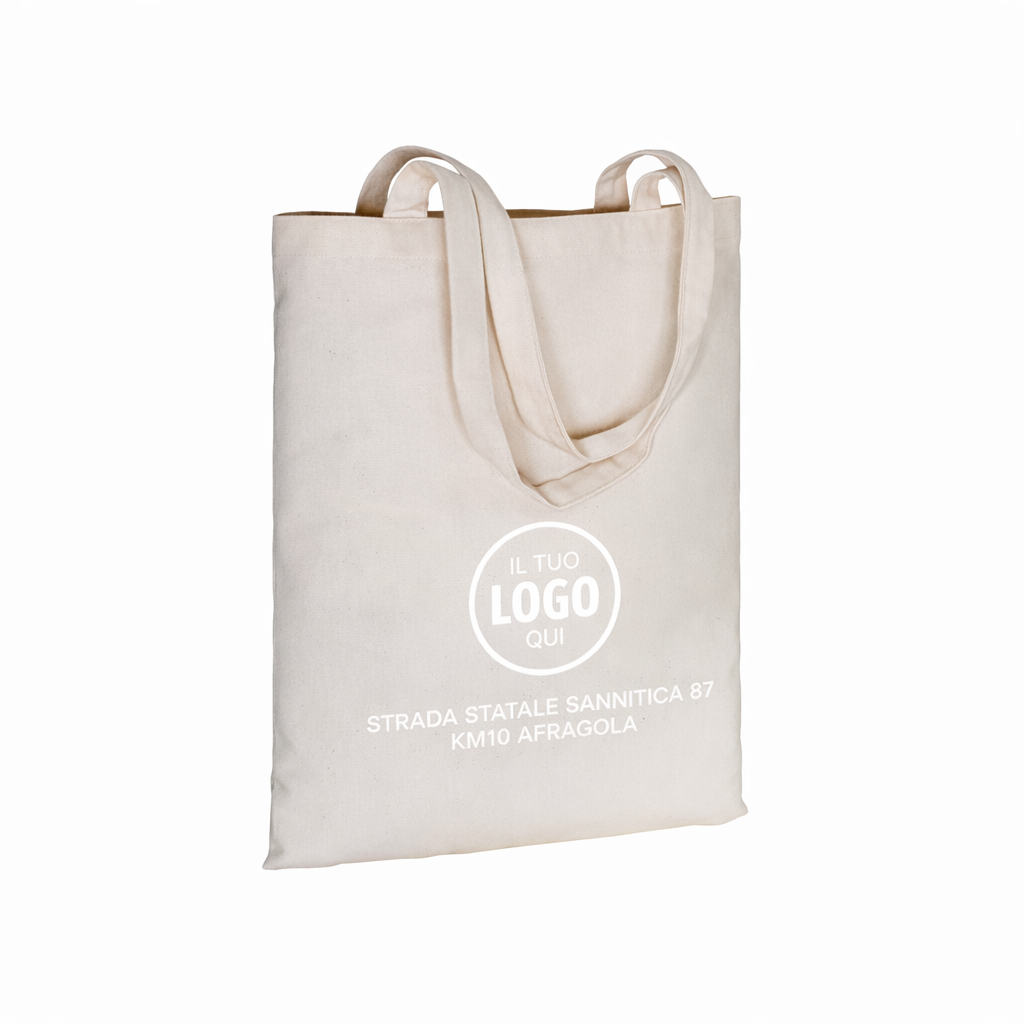 Shopper made in Italy in cotone da 240 g/m2, dotata di manici lunghi - SANREMO