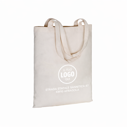 Shopper made in Italy in cotone da 240 g/m2, dotata di manici lunghi - SANREMO