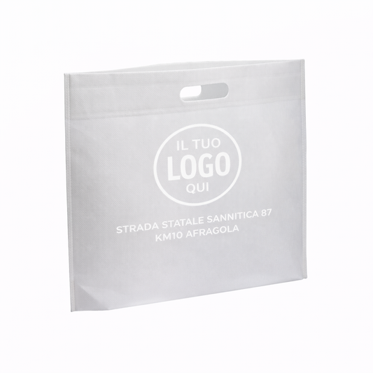 Shopper termosaldata in R-PET 70 g/ m2, manici fustellati - LIERNA