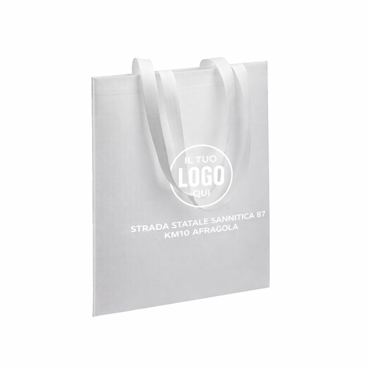 Shopper in PET riciclato (TNT R-PET 70 g/m2) termosaldato, manici lunghi - COMO