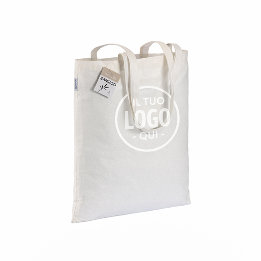 Shopper in fibra di bambù 135 g/m2, manici lunghi - VARAZZE