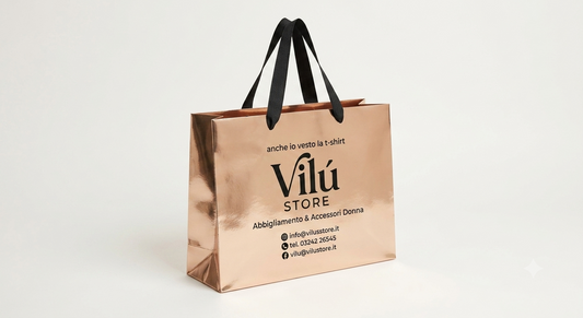 Shopper rame mirror effect interno nero, manico gros grain - MIRROR EFFECT