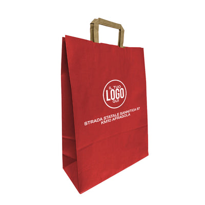 Shopper In Carta Sealing Millerighe con fondo colorato e Manico Piattina  – KOLOR