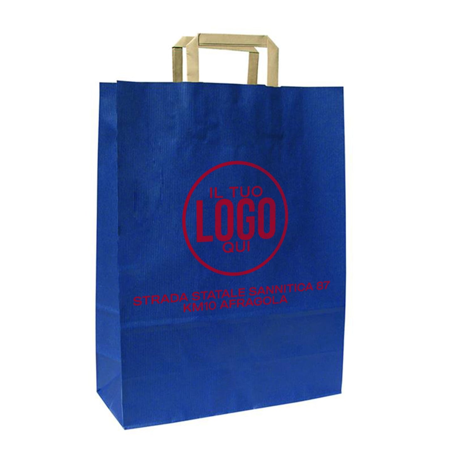 Shopper in carta Kraft Sealing, Manico Piattina taglio vivo - RAINBOW