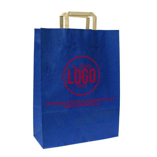 Shopper in carta Kraft Sealing, Manico Piattina taglio vivo - RAINBOW