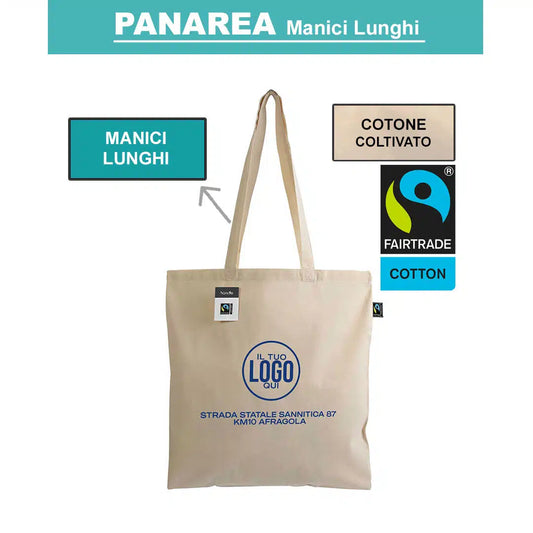 Shopper in COTONE FAIRTRADE® colore 140 g/m2 con Manici lunghi - PANAREA