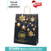 Shopper Natalizie in Carta con Manico Cordino Oro – STARS –