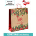 Shopper Natalizie in Carta Sealing Avana con Maniglia Ritorta rossa – CORTINA ROSSA –