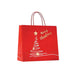 Shopper Natalizie in Carta con Bordo Risvoltato e Manico Cotone Rosso – XMAS TREE –